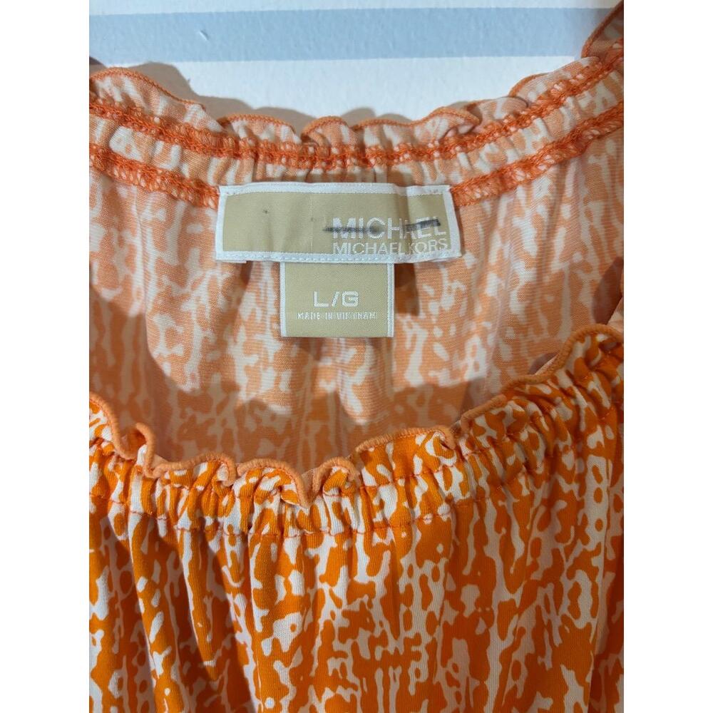 Michael Kors Women Large Orange Sun Dress Beach Casual Light Breathable Summer - Picture 4 of 6
